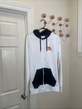 Jordan  Nike Air Athletic Y2K Style Zip Up Hoodie - Black White - S